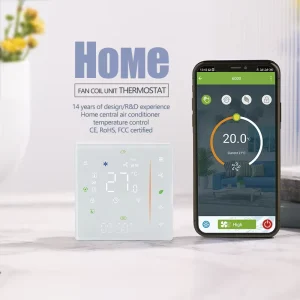 BAC-006 WIFI Smart Programmable Thermostat Energy Saving Heating Fan Coil Unit for Home HVAC Square Shape for Room