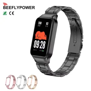 BEEFLYPOWER Fashion Smartwatch Stainless Steel Bracelet Metal Strap for Redmi 3 Band for Xiao 9 Active Replacement Wristband
