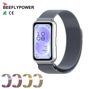 BEEFLYPOWER Mlianese Magnetic Loop Strap Metal Stainless Steel Smartwatch Bracelet for Huawei Band 11 Pro 11 Correa Portable