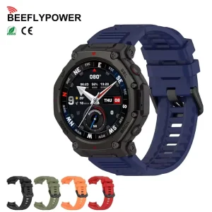 BEEFLYPOWER New Factory Sales with Solid Color Soft Silicone Strap Wristband for Amazfit T Rex3 Pro 48mm Accessories