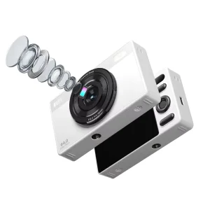 BENJIE Student Digital Camera 16X Zoom 64MP Mini HD CMOS 2.8 Inch Screen Waterproof Selfie Video Instant Capture SD Memory