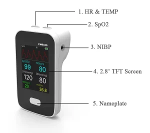BERRY PM6100A Electric Blood Pressure Monitor with SpO2 & Pulse Rate Portable Bluetooth Enabled 2.8” TFT LCD Screen