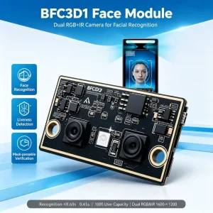 BFC3D1 High Accuracy Anti Spoofing Binocular RGB IR Face Recognition Module UART UVC Smart Lock Access Control Linux USB Powered