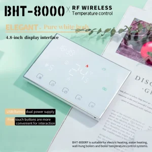 BHT 8000RF Modern Wireless RF Controller Smart House Thermostat Receiver for Gas Heater 220v 24v VA 110v 230v Thermostat