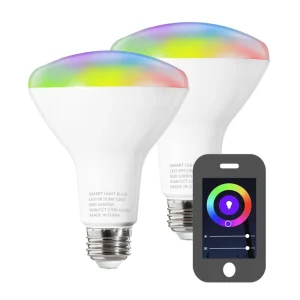 High-Quality BR30 120V LED Smart Bulb, Voice- and Remote-Controlled, Works with Alexa and Google Assistant for Home