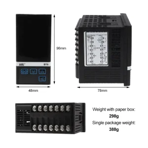 BT6-B 48*96 Smart Digital Temperature Controller K/E/PT100/4-20MA Input RS485 Communication Timing PID Thermostat ABS ODM