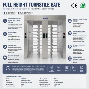 Basketball Entrance 304SS Multi Biometric Face RFID Fingerprint Anti Tailgating 2 Way IP65 Gate Industrial Facility Stadium Gate