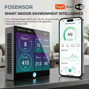 Batch Price OEM Wifi RS485 Output Real Time Detecting Smart Indoor Air Quality Monitor For AQI Monitoring