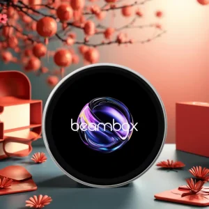 Beambox AI Smart Electronic Badge with IPS Display Digital Photo Frames & Anime Gif Support Toy Gift for Xmas & New Year