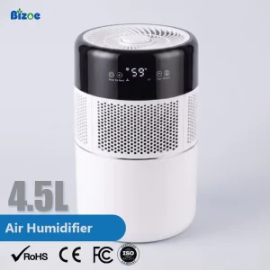 Bedroom Desktop Electric 4.5L Plastic Evaporative No Mist Humidifier with Humidistat App Controlled for RV Hotel & Household Use
