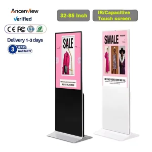 Best Sale High Definition Digital Marketing Board Floor Standing Indoor LCD 43″ AG Anti Glare Vertical Advertising Display Adobe