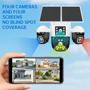 Best Seller 12MP Cctv Camera System 360 Degree Solar Security Camera Degree Panoramic Night Vision Home Baby