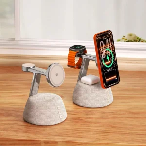Best Seller 25W Super Fast Wireless Charging Speaker Phone Earbuds Smart Watch Charger Stand Speaker with Warm LED
