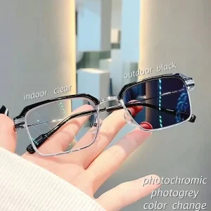 Best Selling Premium Men Eyebrow Half Frame Smart Photochromic Sunglasses Quick Color Change Anti UV Anti Blue Light Eyewear