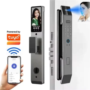 Best Selling Tuya Smart WiFi Lock 3D Facial Recognition Door Lock for Wood Steel Doors Memory Card Data for Apartments Families