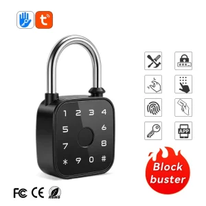 Best Selling Unique Touch Smart Fingerprint Padlock with Cloud Storage for Wood Door for Enabled Tuya App Aluminum Alloy
