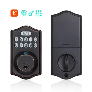 Best Smart Door Lock Tuya WiFi Fingerprint Code Deadbolt American Standard Zinc Alloy for Aluminum Door