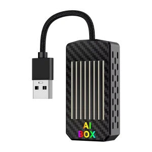Black Metal Car Stereo Dongle USB Type C Wireless AI Box Android 13 CarPlay 2G 16G/4G 32G for Car