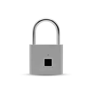Black Silver USB Rechargeable Door Lock Keyless Fingerprint Smart Padlock Quick Unlock Zinc Alloy Metal Self-Developing Chip