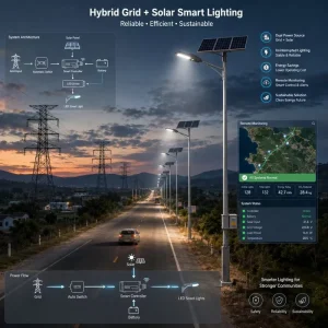 Blackout-Resilient Smart IoT Solar LED Street Light with Grid Backup, Battery Reserve and Outage Lighting Continuity