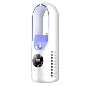 Bladeless Misting Fan 6 Speeds Humidifying Cooling Air Purifier Night Light 7 Color Light Quiet Portable USB Powered Car Bedroom