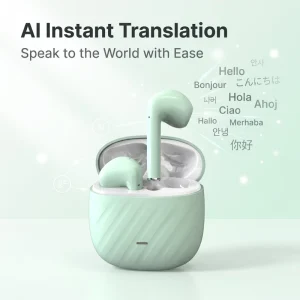 Blue Tooth 6.0 TWS Earbuds AI Translation Wireless in Ear Sports Headphones Type C Charging 200mAh Case Game Atmosphere Light