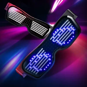 Blue Tooth APP Connect RGB LED Display Smart Glasses USB Rechargeable Portable Durable Funky Eyeglasses Party DJ Text Ramadan