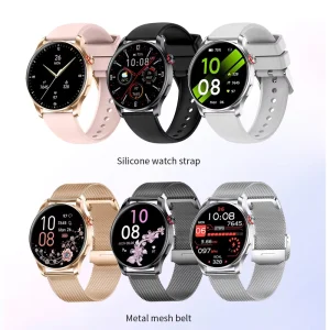 Bluetooth Smartwatch Women Relojes Inteligentes De Moda with AMOLED Display Alloy Case IP67 Waterproof Smartwatch Android