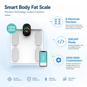Body Weighing Digital Weight Scale OEM 180Kg Bathroom Smart Scale with Body Fat Weight Analysis for Large Capacity