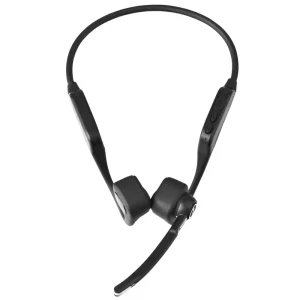 Bone Conduction Headset with PTT Button Wireless Neckband Headphone for 4G POC Radios Zello App & Instant Two-Way Communication