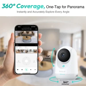 Botslab Indoor Cam 2C Pro C222(3K 5MP) 1080P WiFi6 AI Tracking Smart Night Vision 360 Wide Angle Camera Cloud