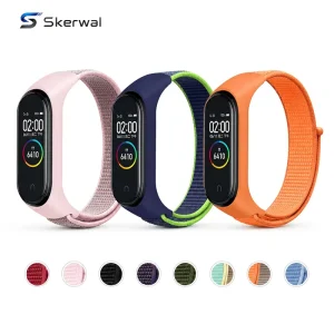 Breathable Nylon Hook and Loop Watch Strap Secure Adjustable Sports Wristband for Xiaomi Smart Band 10 9 8 and Mi Band 7 6 5 4 3