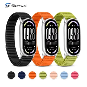 Breathable Nylon Watch Band for Smart Band 8 9 10 NFC Woven Mountain Texture Strap for Outdoor Sports Daily Comfort Wear