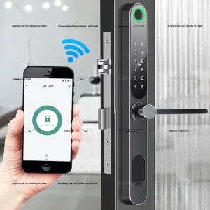 Broken Bridge Aluminum Fingerprint Smart Lock for Door Waterproof Tuya Password Model F9SE