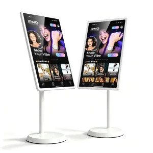 Bulk Supply Floor Stand Smart Touch Screen TV Battery Operated Follow Me Screen for Hotel Apartment Gym Gaming Display