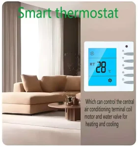 Button Control Adjustable Thermostat with Large LCD Display Modern Design Water Resistant 3 Year Warranty for Hotel