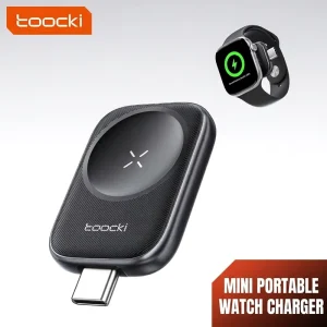 Mini Portable Magnetic Wireless Charger for Watches, Type-C Input/Output, Compatible with Series 1, 9, and SE, Ultra-Thin Travel Charging Dock
