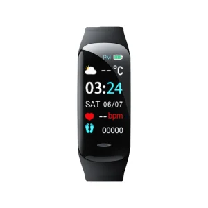 C1plus Smart Bracelet Touch Screen Fitness Tracker Blood Pressure Heart Rate Monitor Step Counter Featuring TFT Rubber Magnetic