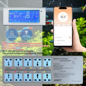 C2F1 Fish Tank WiFi Smart Control Power Strip Mobile App Operated Timing Schedule Socket for Aquarium Light Pump