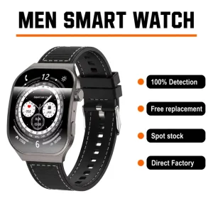 C49PRO Men’s Smart Watch 2.01 Inch Curved Screen BT Call IP68 Waterproof Message Reminder Sports 220mAh Wireless Charging