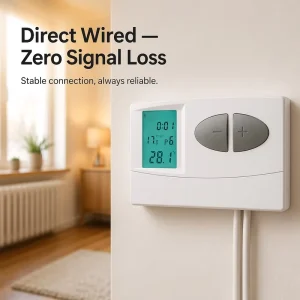 C7 Flexible Midcentury Modern Electronic Wired Thermostat for Hotel Home Office Heating Control PC+ABS Material Gas