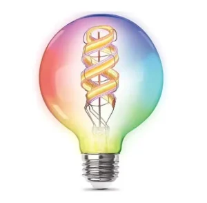 Smart LED Filament Bulb, Dimmable Glass Bulb, CCT 2200K–6500K, Wireless App and Remote Control, Wireless Smart Control