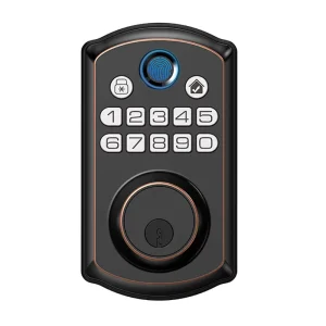 CD301 Biometric Smart Lock Steel Door APP Aluminum Deadbolt 53 Passwords Fingerprint Recognition Grade C Online Data