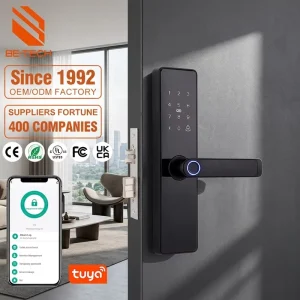 CE Authentication Home Lock Battery Powered Various Unlocking Methods Black Aluminum Electronic Smart Door Lock