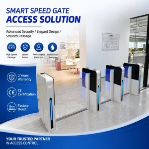 CE Automatic Electric QR CODE Access Control OEM ODM Smart Pedestrian Fast Speed Turnstile Gate