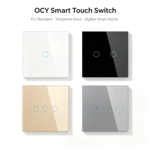 CE RoHS Certified EU ZigBee Touch Light Switch 123 Gang Tuya System Wireless Zigbee Touch Control Smart Wall Electrical Switch
