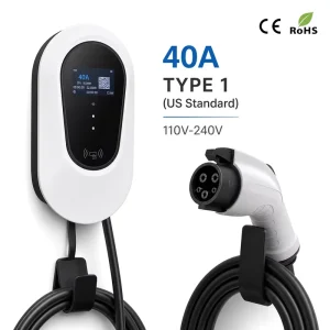 CE US PLUG 40A Wall Mounted AC EV Fast Battery Charger Station 110V 240V Plug and Play Ev Charger Wireless Charging Station