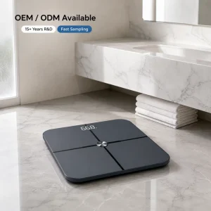 CF03 Smart Body Composition Analyzer BMI 180kg Capacity Tempered Glass 4-Electrode BIA LED Display Battery Scale