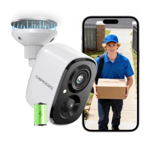CINMOORE 4MP Outdoor Users Mini Wireless Wifi Camera HD Internal 5200mAh Battery Solar Power Long Standby Battery Cctv Camera