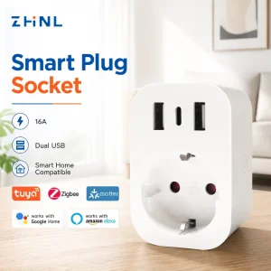 CN US AU 16A 2 USB 1 Type C Ports EU Standard Energy Metering Function Tuya Smart Wifi Usb Smart Plug Socket Adapter and Plugs